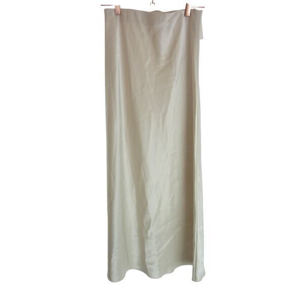 NWT Aritzia Babaton Satin Slip Maxi Skirt Matte Pearl - Picture 1 of 6
